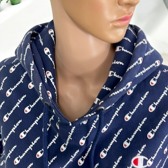 Champion Women's Reverse Weave All Over Print Cropped Hoodie Boxy Fit - Picture 10 of 16